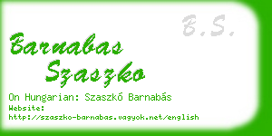 barnabas szaszko business card