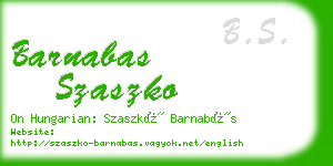 barnabas szaszko business card